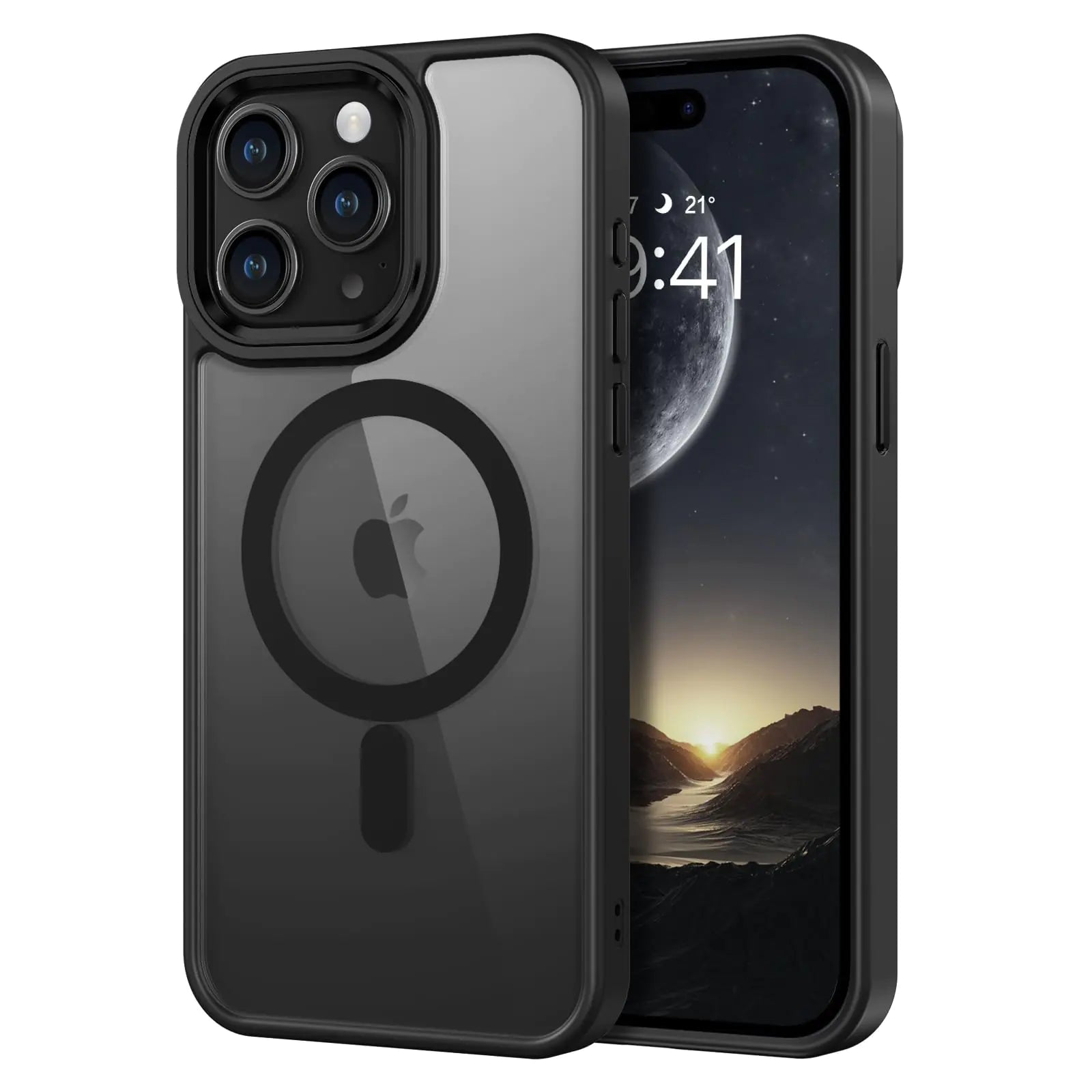 BENTOBEN iPhone 16 Pro Max Case, Clear Magnetic Shockproof Cover [MagSafe Compatible] Slim Anti-Scratch Protective Case for iPhone 16 Pro Max 6.9" - Black