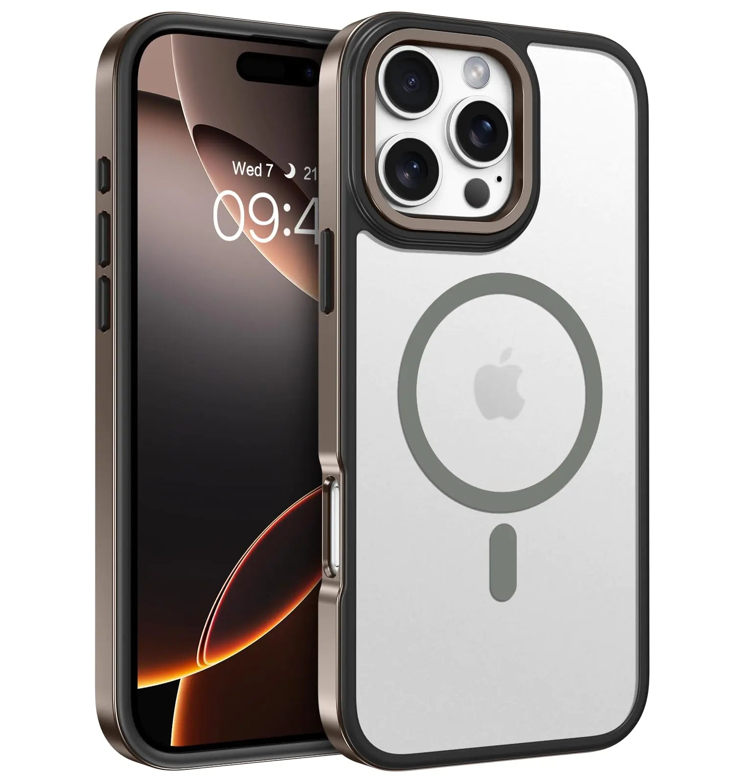 BENTOBEN for iPhone 16 Pro Max CaseClear Frosted iPhone 16 Pro Max Magnetic Case [Compatible with MagSafe] Anti-Scratch Shockproof Protective Cover Case for iPhone 16 Pro Max 6.9"Desert Titanium