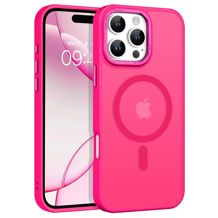 GUAGUA for iPhone 16 Pro Max Case 6.9" Compatible with MagSafe iPhone 16 Pro Max Magnetic Case Slim Translucent Matte Shockproof Protective Anti-Scratch Case for iPhone 16 Pro Max Hot Pink