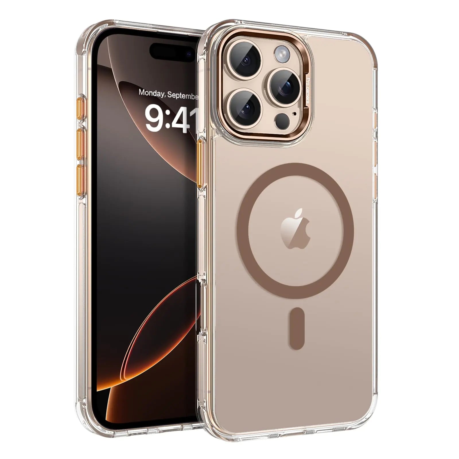 BENTOBEN for iPhone 16 Pro Max Case Clear Phone Case for iPhone 16 Pro Max with MagSafe Anti-Scratch Slim Shockproof Women Men Magnetic Protective Cover for iPhone 16 Pro Max 6.9" Desert Titanium