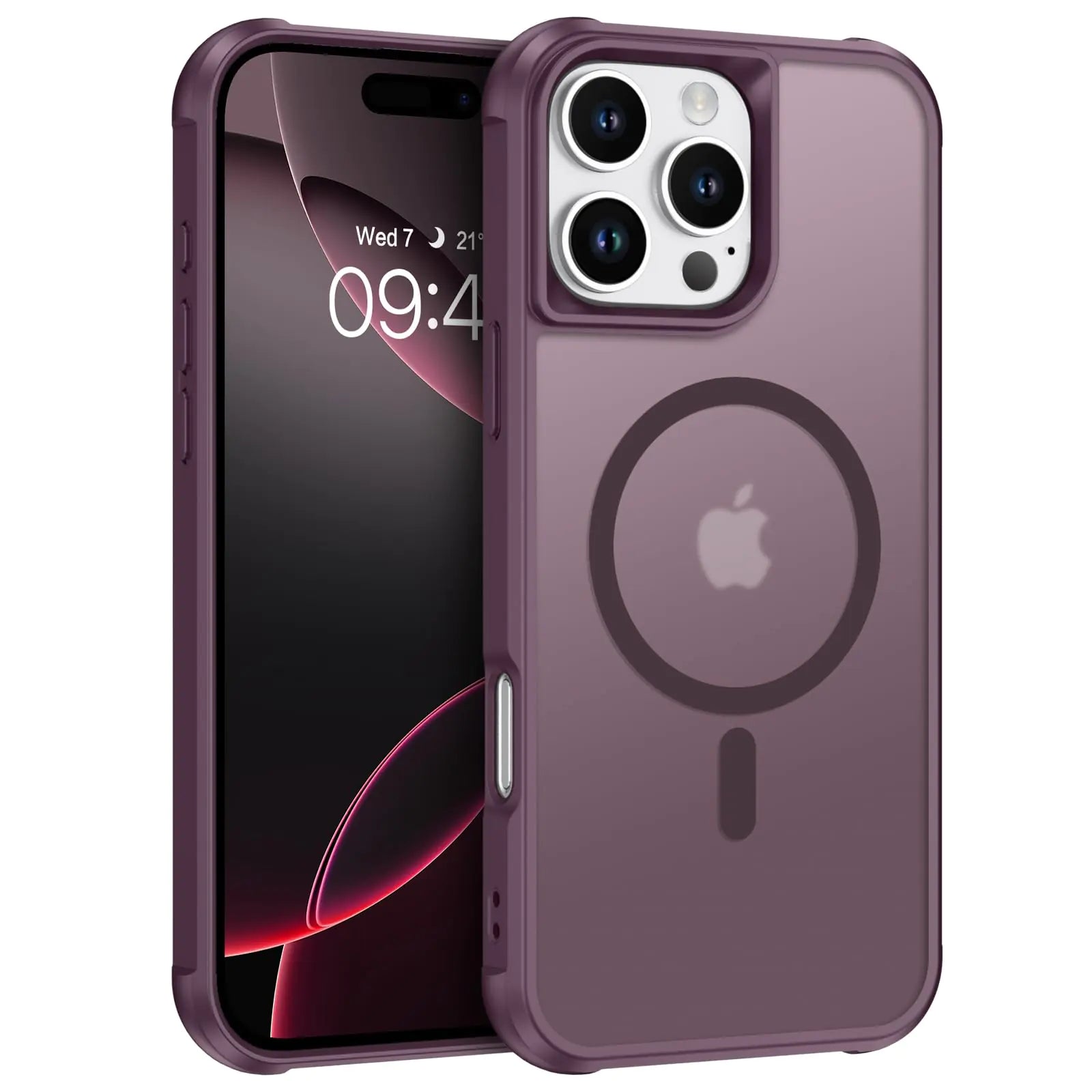 BENTOBEN for iPhone 16 Pro Max Case [Compatible with Magsafe] Translucent Matte Magnetic Phone Case iPhone 16 Pro Max Slim Fit Shockproof Women Men Protective Cases Cover for 16 Pro Max 6.9" Wine Red
